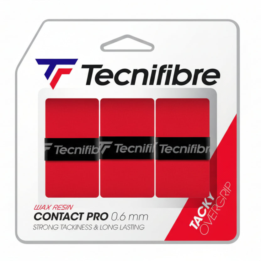 Tecnifibre Contact Pro Overgrip Red (Pack of 3)