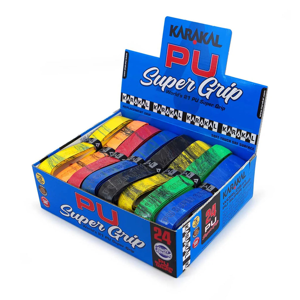 Karakal Multicolour PU Super Grip Twin Pack – 2 Grips (Random Assorted Colours)